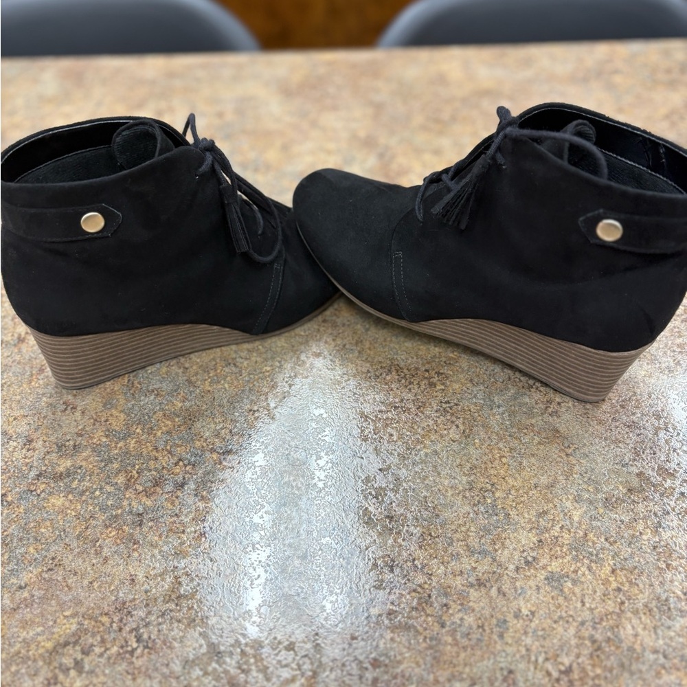 Dr. Scholl's Black Wedge Ankle Boots